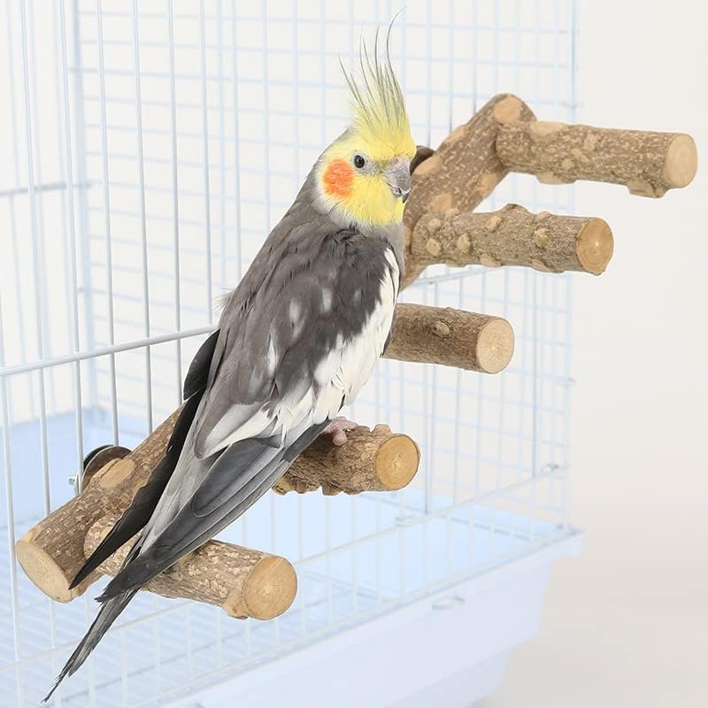 Natural Wood Bird perches Bird Ladder Perch Parrot Ladder Hamster Climbing Toys Nature Wood Stand Parrot Chew Toy for Small Animal - PawsPlanet Australia