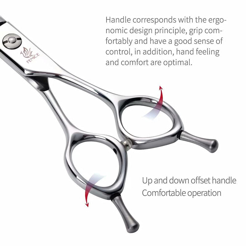 Fenice Peak Dog Grooming Shears Curved Chunker Scissors for Dogs and Cats Face Body Trimming Shears 440C 7'' fishbone teeth 7'' - PawsPlanet Australia