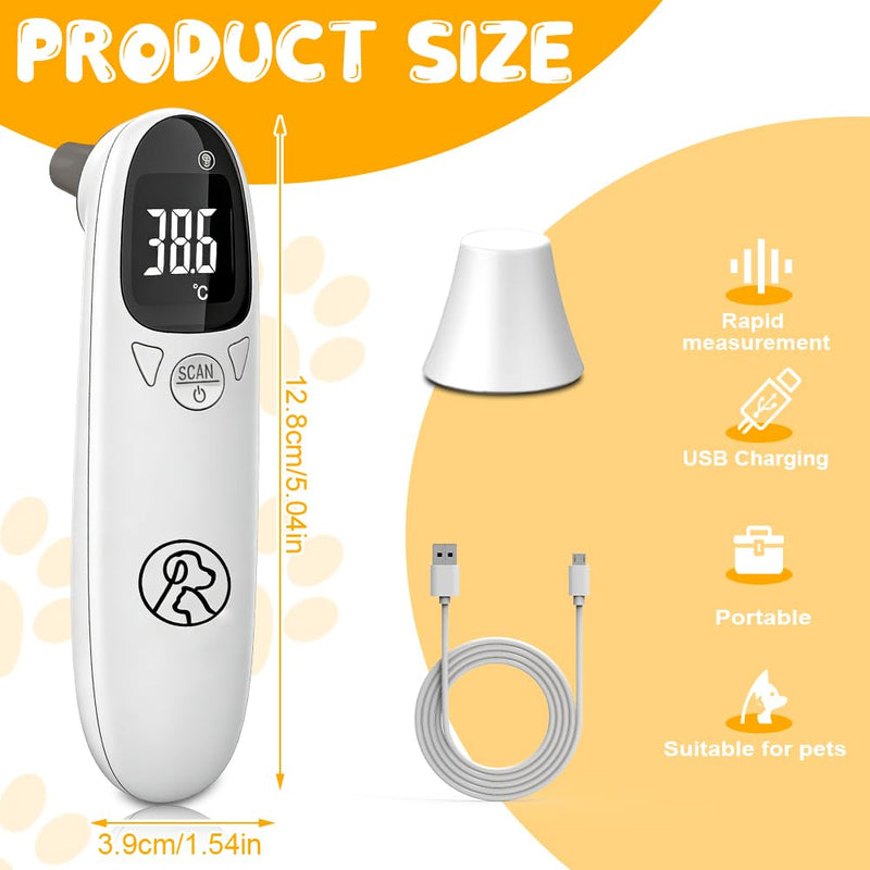 Ear Thermometer for Dogs, Fever Thermometer, Cat with LED Display, 1 Fever Thermometer, Horse, Dog Fever Thermometer, Thermometer for Dogs, Cats, Cows, Ferd and Animals
