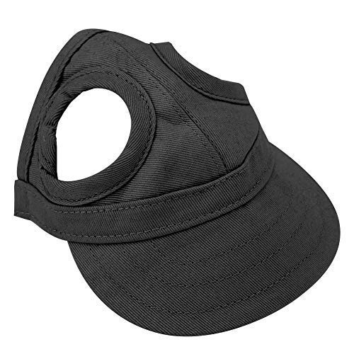 Fdit Pet Dog Sun Protection Visor Hat with Adjustable Strap Sport Hat (Black S) (Black S)