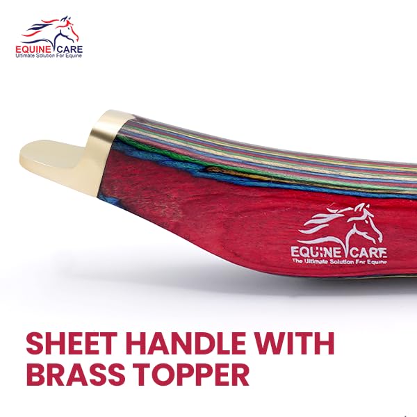 Farrier Hoof Knife Left-Handed - Ultra-Sharp J2 Stainless Steel Blade, Brass Cap, Ergonomic Sheet Handle - Professional Tool for Hoof Trimming, Shoeing, Horse & Cow Hoof Care. Left Handed - PawsPlanet Australia