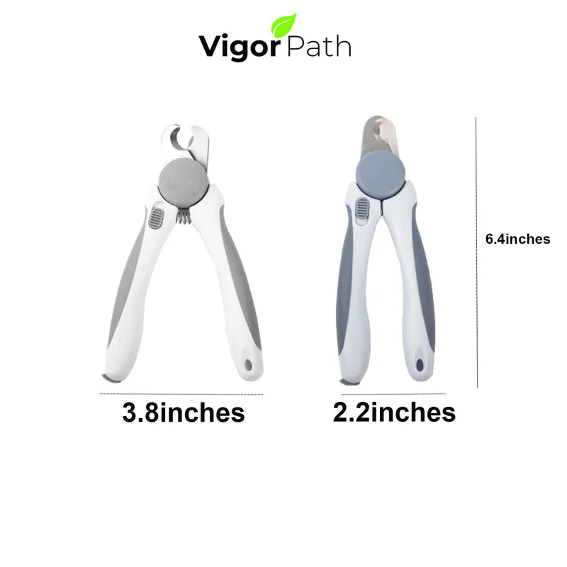 Pet Nail Clipper - Pet Grooming Tool for Nail Clipping and Trimming - Suitable for Dogs and Cats, Equipped with a Safety Guard and Razor Sharp Blade for Precision - plus a Bonus Free Nail File (Gray) - PawsPlanet Australia
