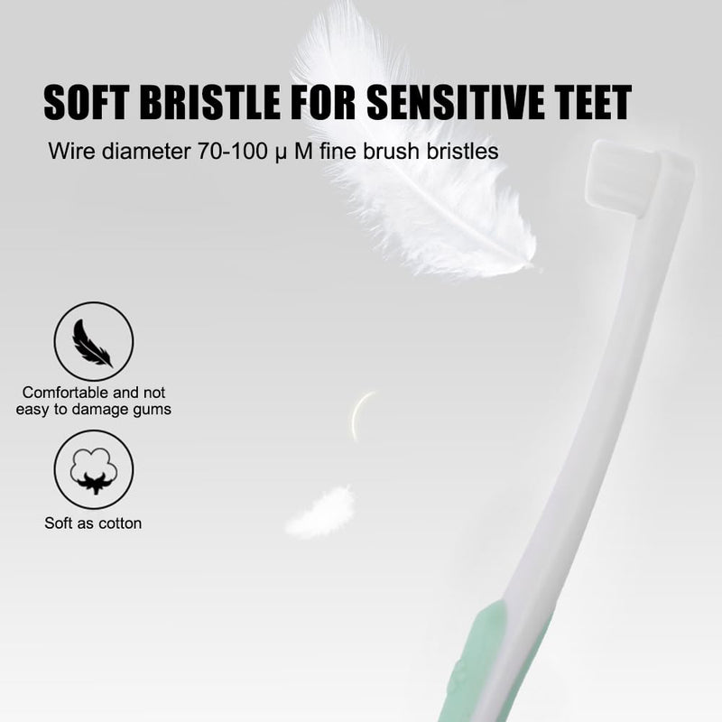 2 x Dog Toothbrush, Cat Toothbrush, Teeth Cleaning Brushes for Pets with 10,000 Ultra Soft Pet Bristles for Cats, Puppies, Small Dog Breeds, Sensitive Gums Blue + Purple