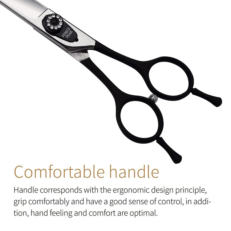 FENICE PEAK Dog Grooming Curved Scissors for Pets, Japan 440C Stainless Steel, Sharp Blade, Suitable for Beauticians (7.0 Inch) Curved Shear 7.0'' - PawsPlanet Australia