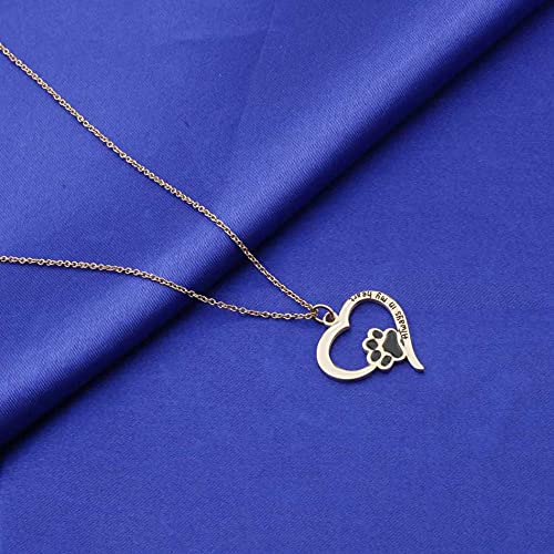 NC Dog Paw Print Necklace Always in My Heart Pendant Necklace Loss of Dog Remembrance Jewelry Pet Memorial Necklace Dog Lovers Gift Always in heart NRG