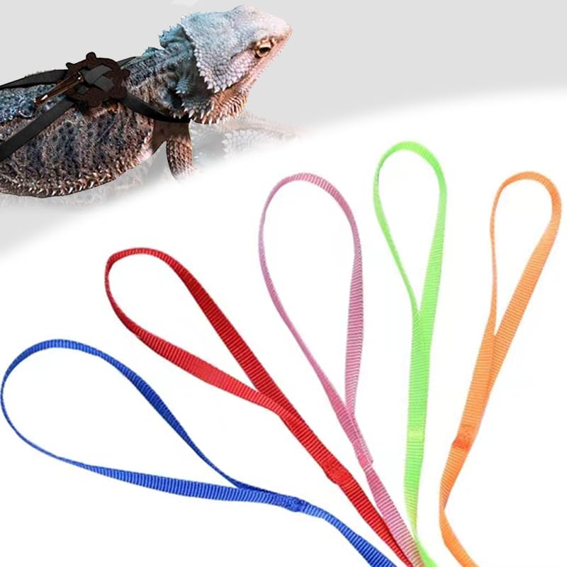 Adjustable 4.72inch Reptile Lizard Harness Leash,Turtle Lizard Pet Traction Belt Bearded Dragon Accessories Soft Small Pet Animal Harness Rope Outdoor Used(Blue) Blue - PawsPlanet Australia
