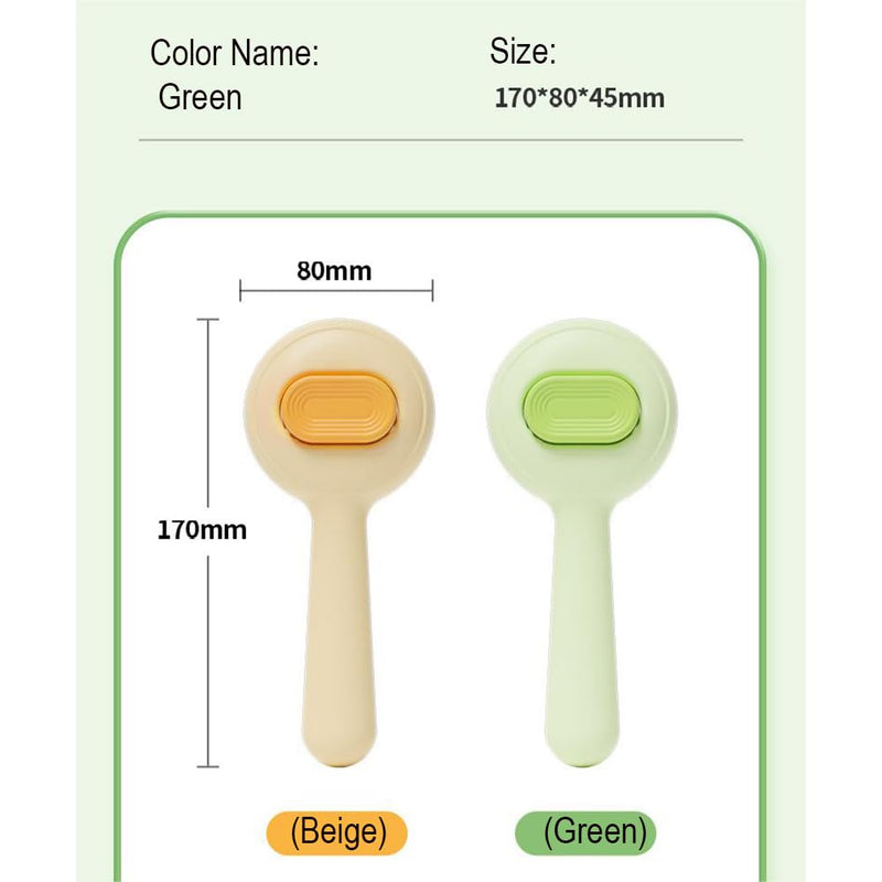 Pet Grooming Brush for Cats & Dogs –Cat Brushes for Indoor Cats,Grooming Brushes With Massage Function for Short & Long Hair, Removes Loose Fur & Undercoat – Self-Cleaning Slicker Brush- Green - PawsPlanet Australia