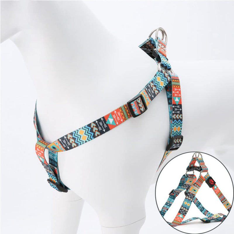 Dog Harness and Leash Set, Pretty Pattern No-Pull Pet Halter Puppy Vest Outdoor Easy Walk for Small Medium Large Breed Pug Bully Mastiff Dogs Female Male, Blue Small S Chest 15.7-23" - PawsPlanet Australia