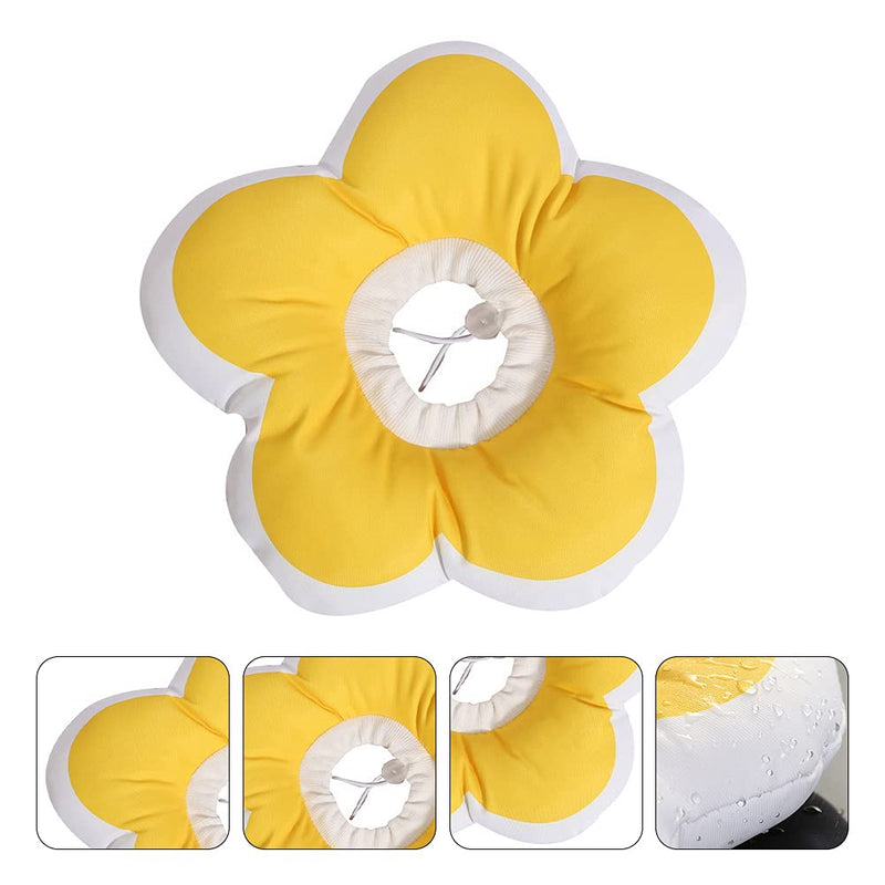 POPETPOP Soft Cat Cone Collar – Waterproof Recovery Elizabethan Collar Prevents Licking & Biting, Lightweight Washable Fabric Flower Design for Post-Surgery Healing, Fits Cats & Kittens