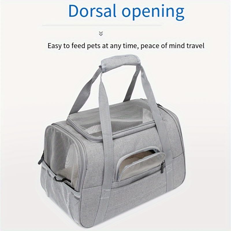 Cat Carriers, Dog Carriers, Pet Carriers – Airline-Approved Soft-Sided Bag for Cats & Small Dogs (Up to 15 lb), Foldable, Breathable Mesh, Privacy Cover, Washable & Lightweight grey - PawsPlanet Australia