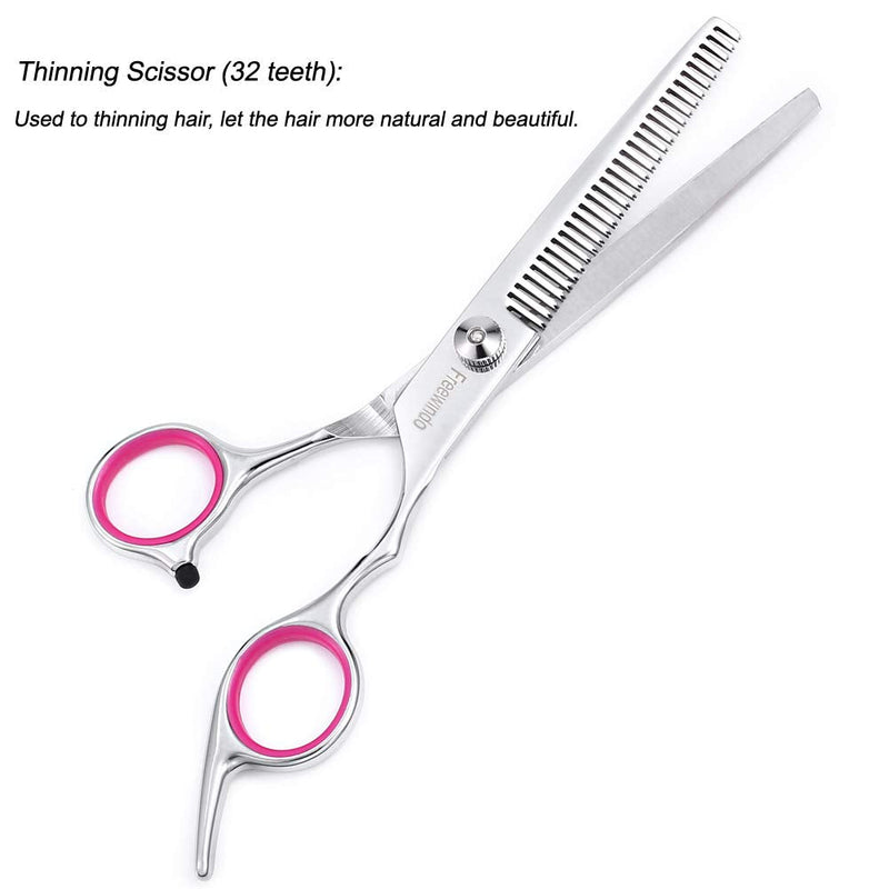 Dog Grooming Scissors Kit with Safety Round Tip, Heavy Duty Stainless Steel Dog Scissors Set Include Straight Scissors, Curved Scissors, Thinning Shears and Comb for Dog Cat Hair Care - PawsPlanet Australia