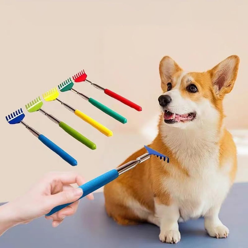 2-Pack Pet Interactive Touch Therapy Toys for Cats & Dogs, Telescopic Pet Massage Stick for Training, Bonding, Socialization, Retractable 22 Inch Skeleton Hand & Rake Shaped Teaser Wand Mixed - PawsPlanet Australia