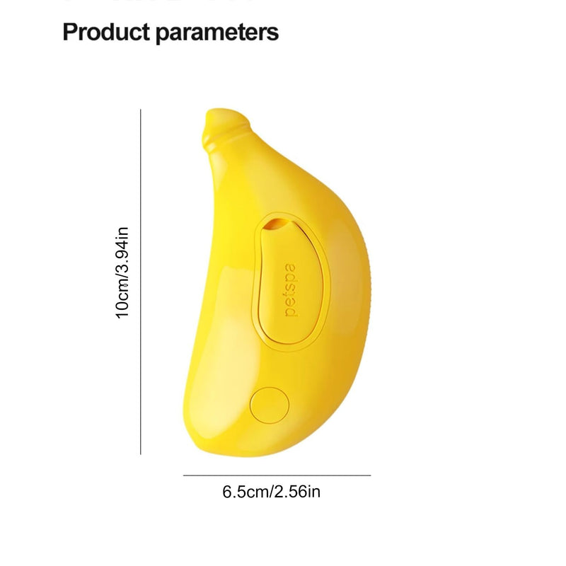 3-in-1 Silicone Massage Cat Steam Grooming Brush for Shedding Pet Hair Removal from Cats and Dogs (Banana) Banana-Yellow - PawsPlanet Australia