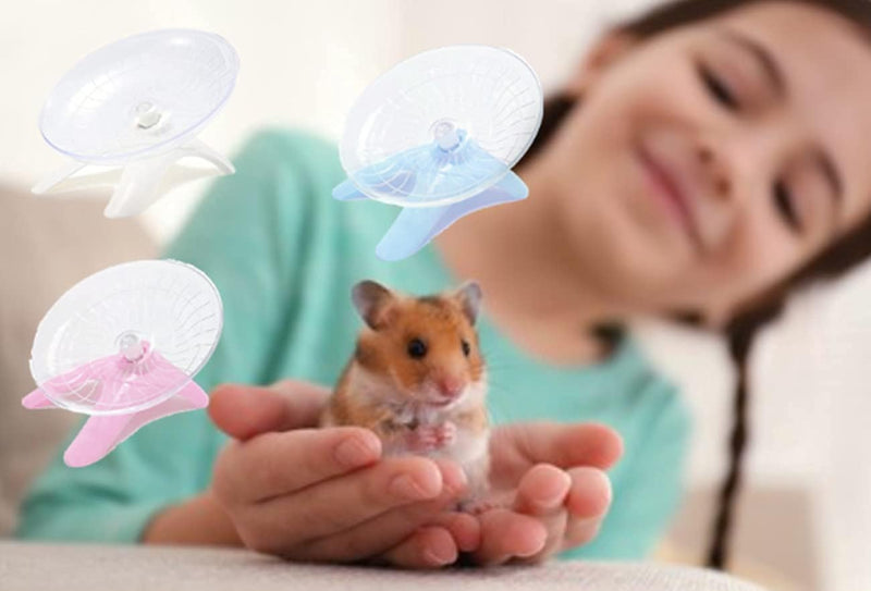 Hamster Flying Saucer Silent Running Exercise Wheel for Hamsters, Gerbils, Mice,Hedgehog and Other Small Pets Silent Running Wheel Hamster Wheel (Pink) Pink - PawsPlanet Australia