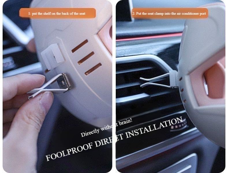 Hamster Car Seat Vent Mount - Adjustable Small Animal Safety Carrier with Secure Buckle, for Hamsters, Gerbils, Mice in Vehicles and Small Animals (Beige) Beige - PawsPlanet Australia