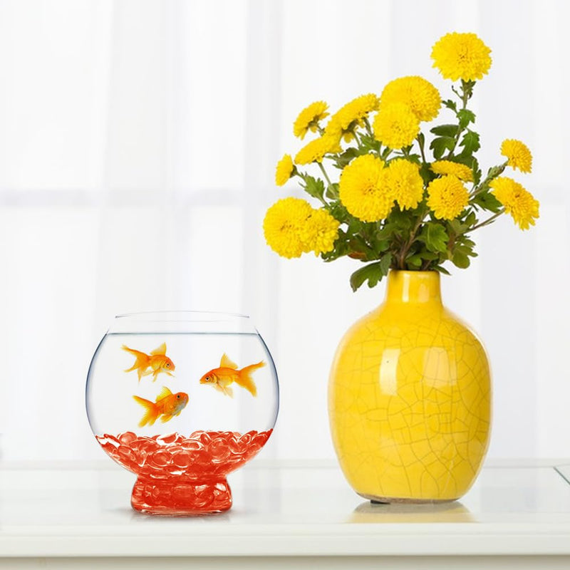 HUIANER Flat Glass Marbles 1lb, 100PCS Orange Flat Gems Glass Beads for Vase Filler Garden Aquarium Fish Tank Pebbles Table Floral Decoration - PawsPlanet Australia