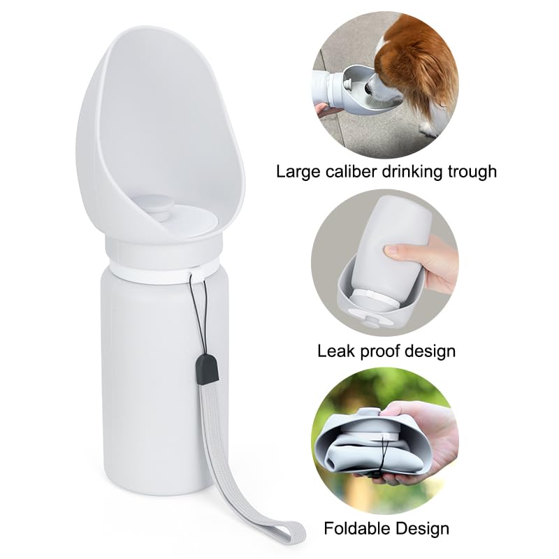 Dog Water Bottle,19oz Foldable Leak Proof Portable Dog Water Bottle, Dispenser Drinking Bowl,Dogs, for Walking Dog Water Dispenser with Drinking Feeder for Pets Outdoor,Hiking,Travel - PawsPlanet Australia