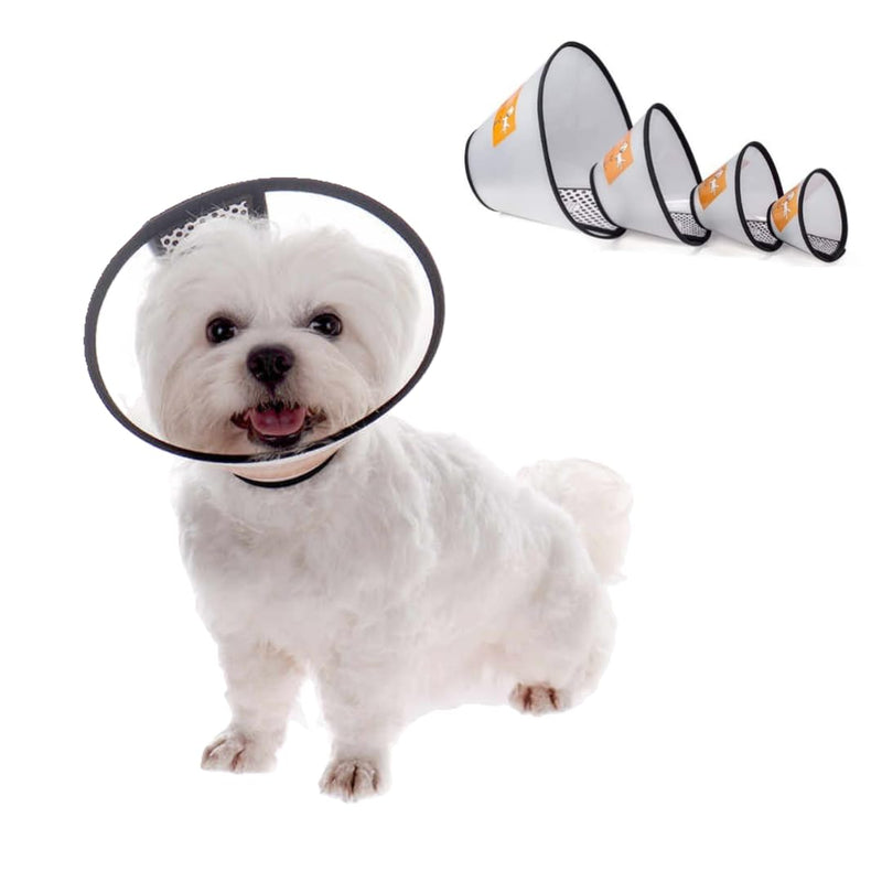 Adjustable Dog Elizabeth Pet Protective Cone Collar Latest Upgrade with Soft Edge Dog Neck Cone Recovery Cone Collar for Anti-Bite Lick, Surgery, or Wound Healing (Medium 14.2"- 16.5") Transparent Medium - PawsPlanet Australia