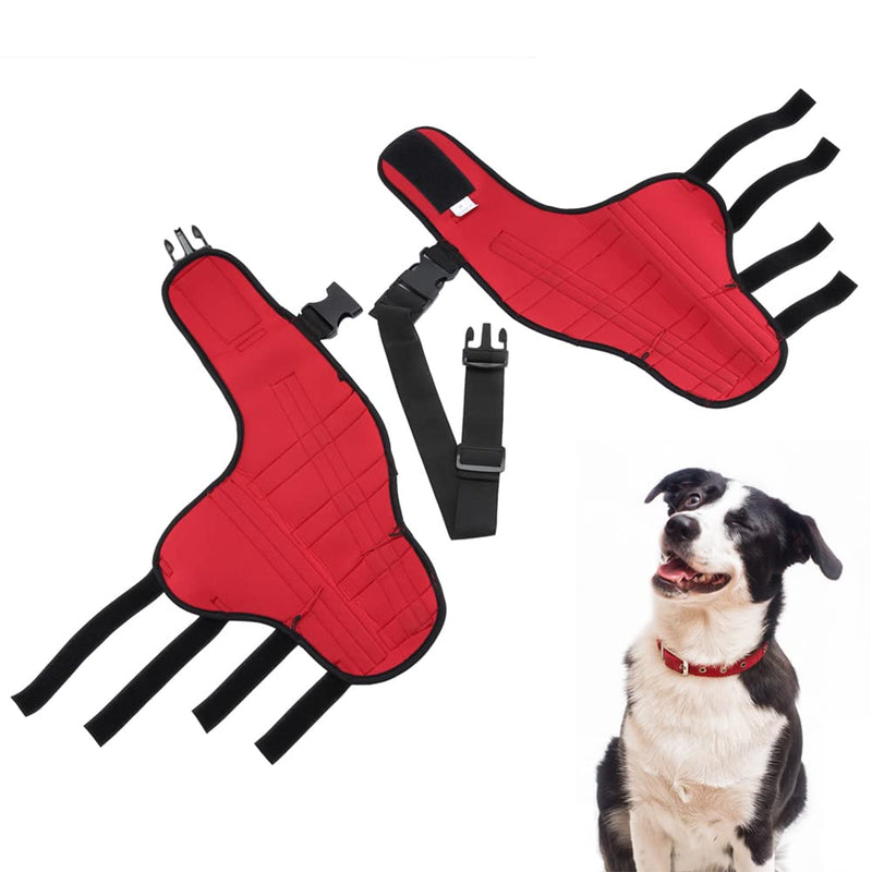 Dog Knee Brace Adjustable Dog Double Rear Leg Brace with Metal Hinged Flexible Support and Reflective Seat Belts Dog Acl Brace Hind Leg Red (S) S - PawsPlanet Australia