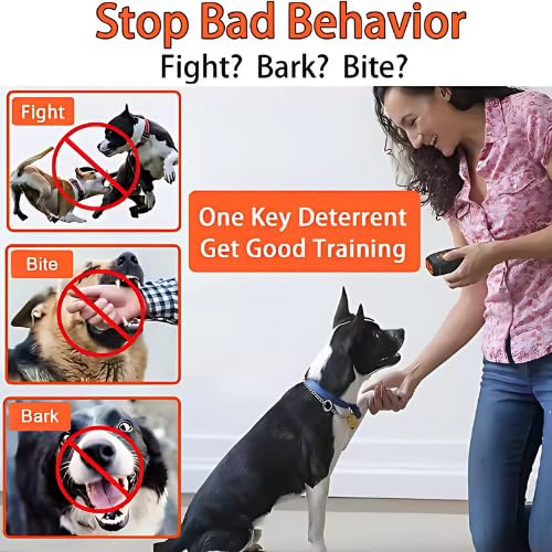 Dog Bark Deterrent Device, Ultrasonic Anti Barking, Rechargeable Anti-Barking Device for Dogs Safe & Effective Portable Anti Barking 33FT Bark Control Indoor Outdoor with Flashlight