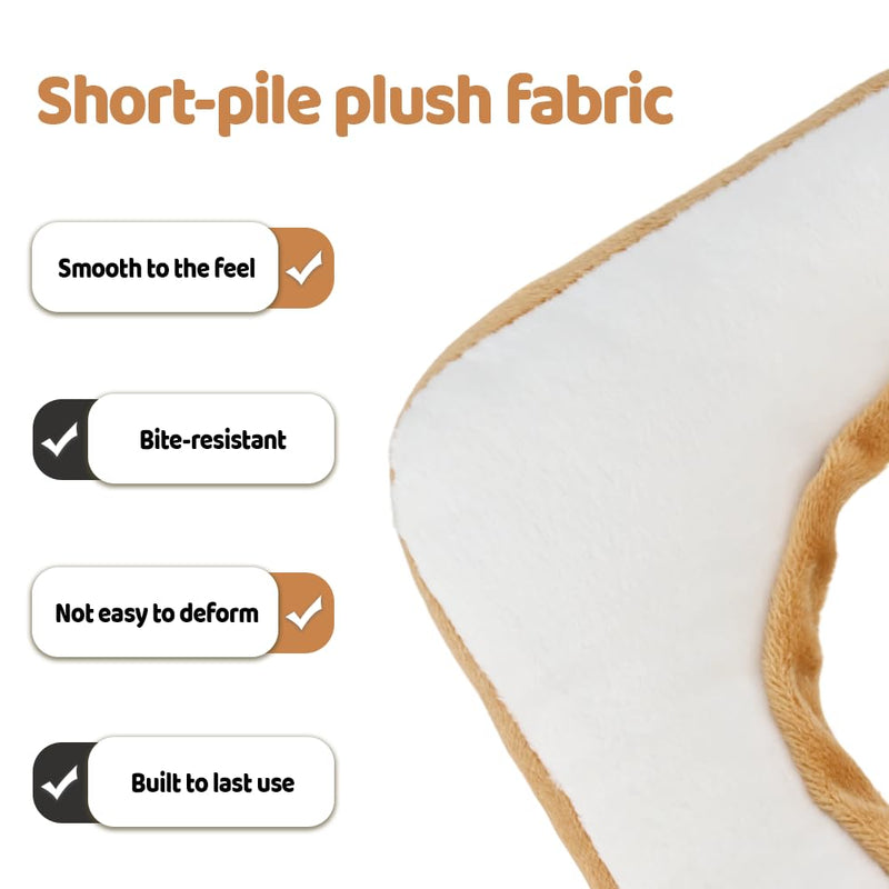 Cat Collar Soft Adjustable Plush Collar in Toast Design, Leak Protection Prevents Licking and Biting for Small to Medium Dogs