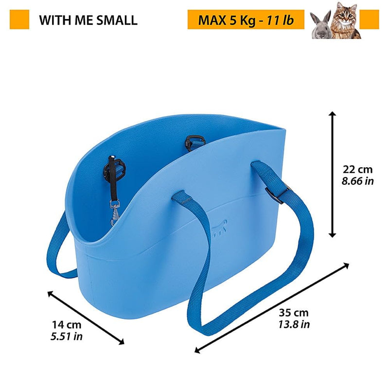 Ferplast Dog Carrier Bag up to 5 kg. Soft Rubber Plastic, Waterproof and Washable Cat Carrier, Adjustable Handles, Safety Strap, 35 x 14 x 22 cm. Dove Gray 35 cm L x 14 cm W x 22 cm H Summer Dove grey - PawsPlanet Australia