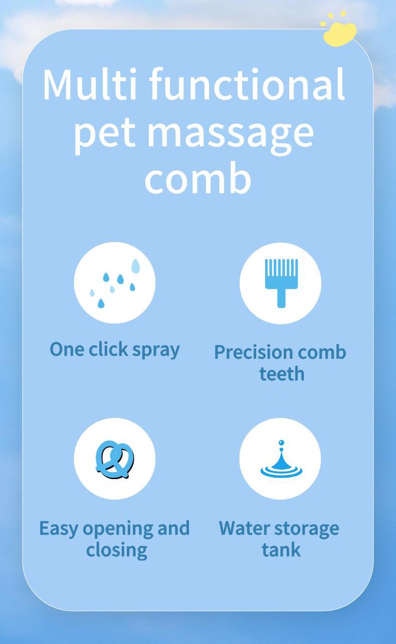 Pet Grooming Steam Brush, Pet Spray Hair Removal Comb, Anti-Static, Rechargeable, Comfortable Grip, for Dogs & Cats, Spray Hair Removal Comb, Steam Brush for Shedding & Grooming, Pink - PawsPlanet Australia