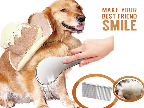 YOFANG Dog & Cat brush and Comb Set,Dog Grooming Brush for Short/Long/Curly Haired (Teddy,Poodles,Labradoodles etc),4-1 Pet Detangling Brush Effectively Remove Tangles, Knots and Mats. Silver - PawsPlanet Australia