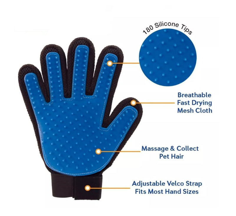 Dog Grooming Gloves for Cats and Dogs, Soft Rubber Pet Grooming Gloves with Comfortable Handle for Cleaning Dirty Paws, Dirty Dog Brushing Gloves for Cats and Dogs, 1 Pair Blue - PawsPlanet Australia