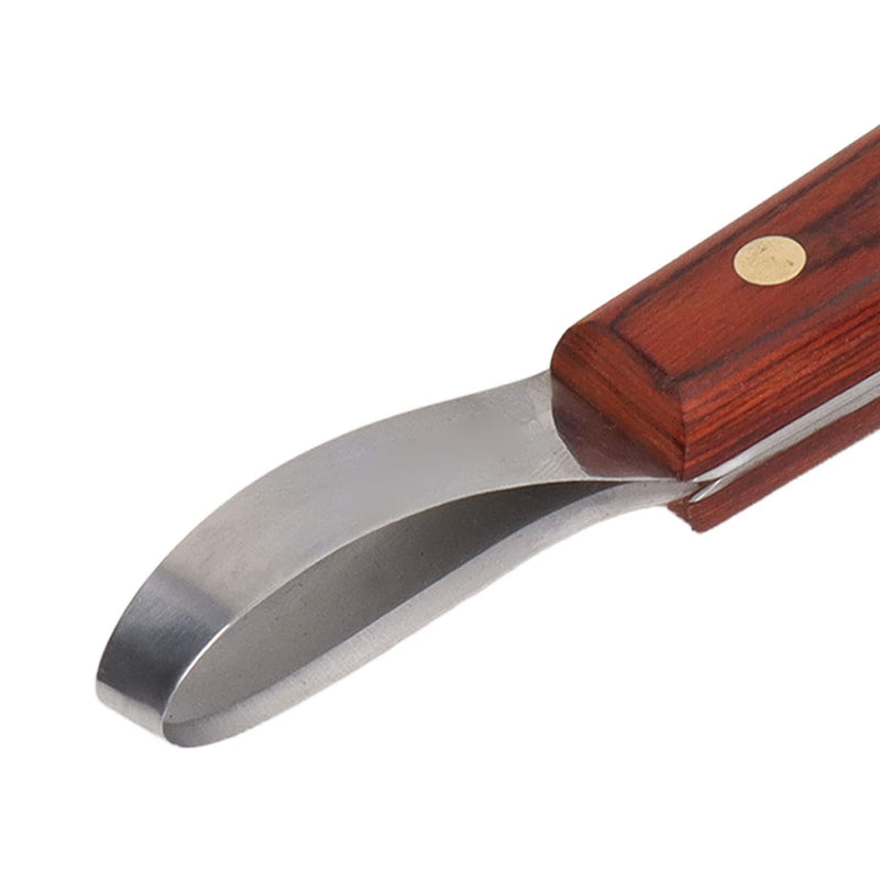 GLOGLOW Hoof Knife Sharpener, 7.68in Stainless Steel Hoof Knife for Horses with Rubber Wood Handle Hoof Trimmer Shears for Tools for Horse Care Grooming Farm Use