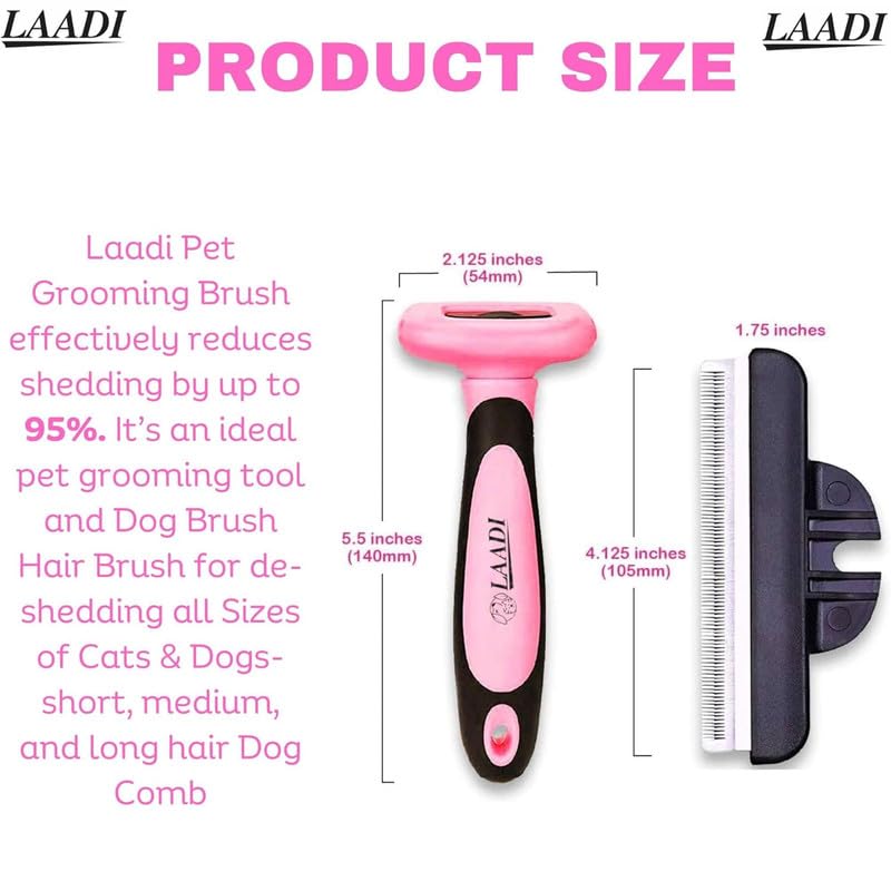 Deshedding Tool for Dogs and Cats - Reduces Shedding by Up to 95% in Less Than 10 Minutes—best Choice for Grooming and Deshedding Your Lovely Pets. Dog Brush Cat brush Horse Brush Rabbit Brush. Pink Large - PawsPlanet Australia