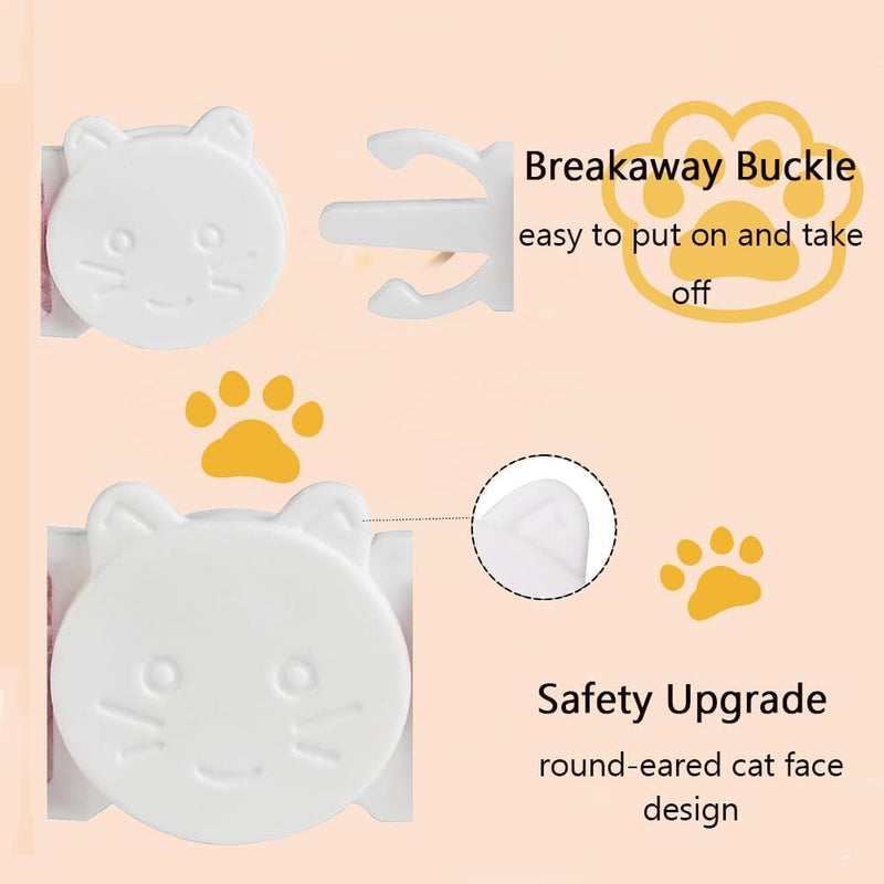Cat Collar, HYQHYX Breakaway Kitten Collar with Flower,Rhinestone Kitty Collar with Bell, Floral Pet Collar with Safety Buckle for Cats and Puppy Dog Pink - PawsPlanet Australia