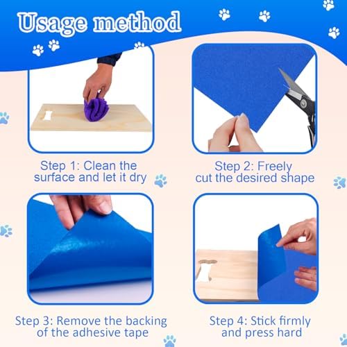 Dog Door Scratch Protector,Dog Nail File Board, Door Protector for Dog Scratching,self-Adhesive Instead of Emery Paper (13x9inch, Blue) - PawsPlanet Australia