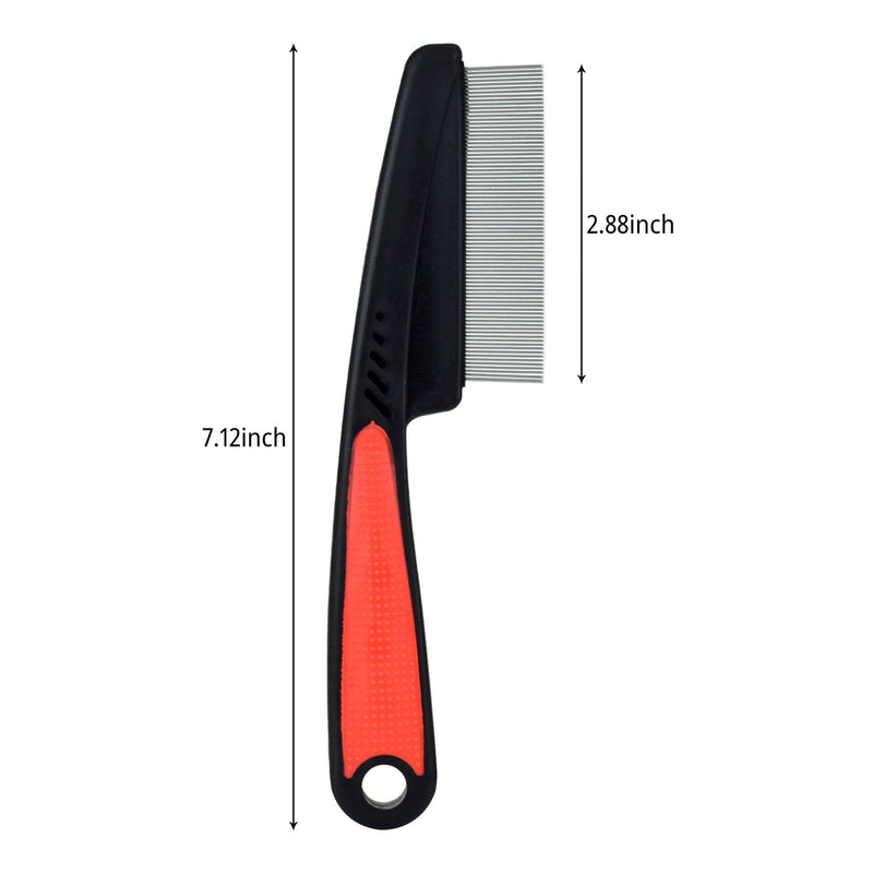 Pet Steel Combs Dog Cat Comb Tool, Dandruff Comb, Multifunction Stainless-Steel Fine-Tooth Grooming Cat Dog Pet Grooming Scalp Effectively Get Rid of Hair Nits