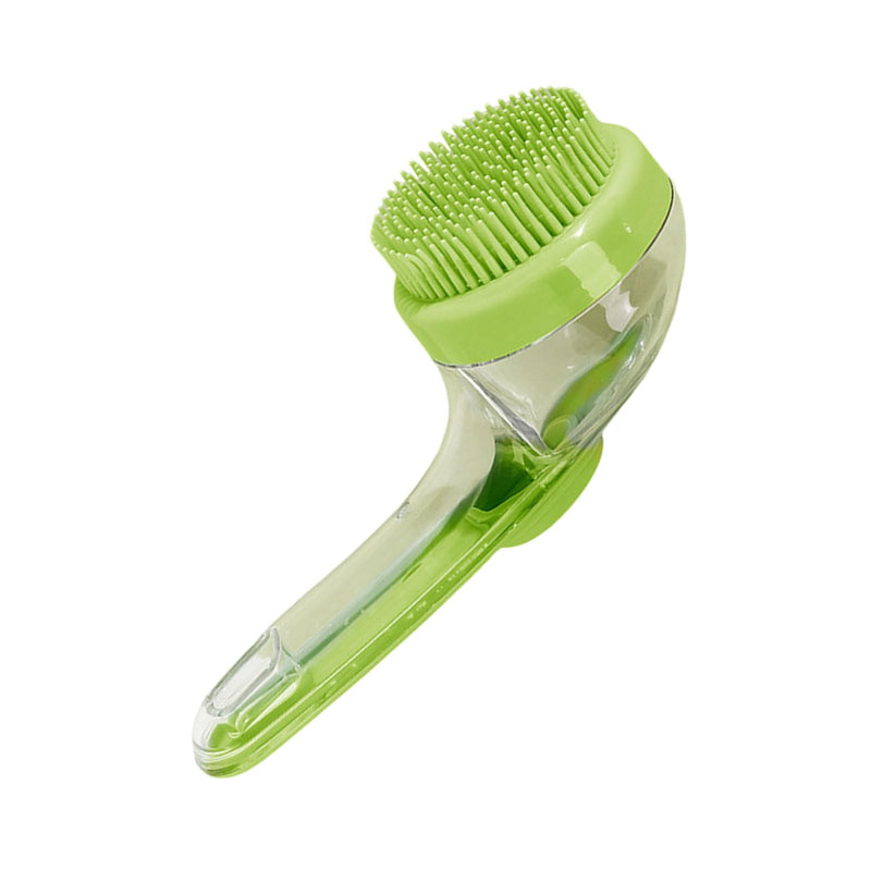 Pet Dogs Shampoo Dispenser Brush Cats Massage Comb Grooming Scrubber Shower Brush for Bathing Soft Silicone Bristles - PawsPlanet Australia