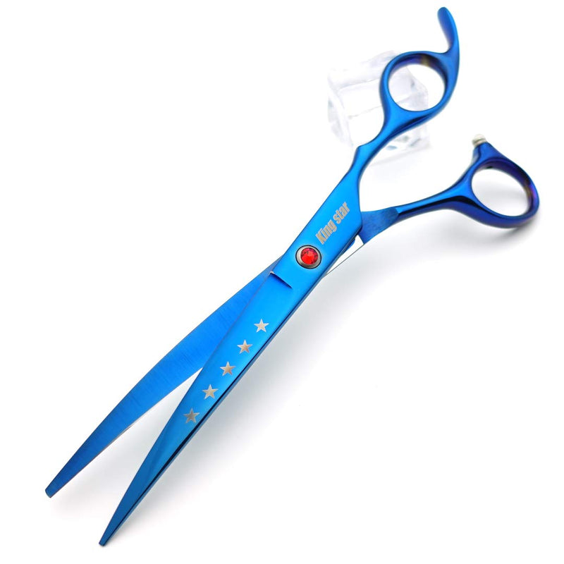 7.0in Titanium Blue Professional Pet Grooming Scissors Set,Straight & Thinning & Curved Scissors 4pcs Set for Dog Grooming,(Blue) - PawsPlanet Australia