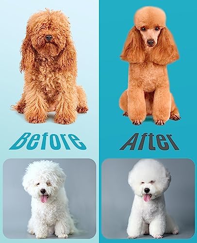 oneisall Dog Clippers Professional for Thick Hair, Heavy-Duty Grooming Kits with Detachable Metal Blade, Low Noise, 210 Min Run Time, Cordless Pet Shaver for Cockapoo Poodles DTJ-001