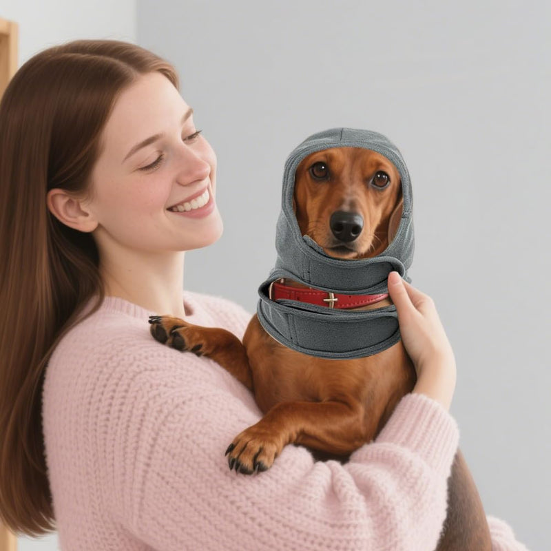 Dog Earmuffs, Ear Muffs for Dogs, Noise Protection, Hearing Protection, Dog Earmuffs, Noise Protection, Ear Protection, Dogs After Surgical Hoody (Grey, M)