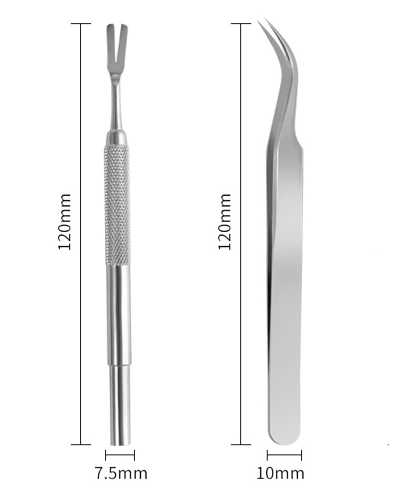 Tick Remover Kit, Stainless Steel Tick Remover Tweezers Tick Remover Tools Set for Pet Dog, Cat, Human with Storage Box 2 in 1 - PawsPlanet Australia