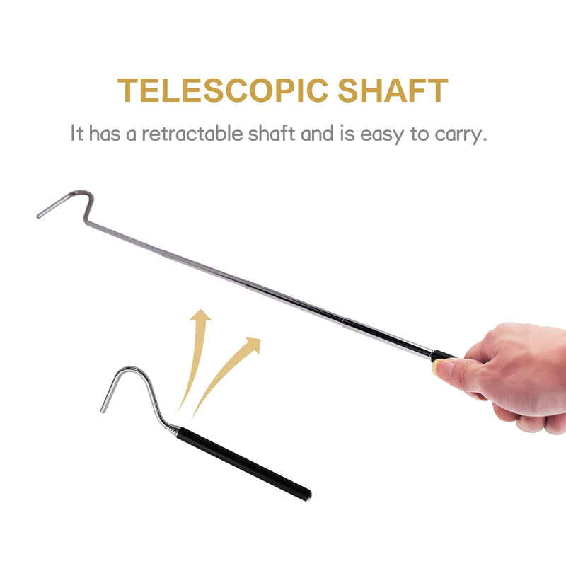 CONSIO Retractable Reptile Hook, Portable Mini Snake Hook Collapsible Stainless Steel Snake Tool, and Snake & Reptile Hook Retractable Catching Snake Handling Tool - PawsPlanet Australia