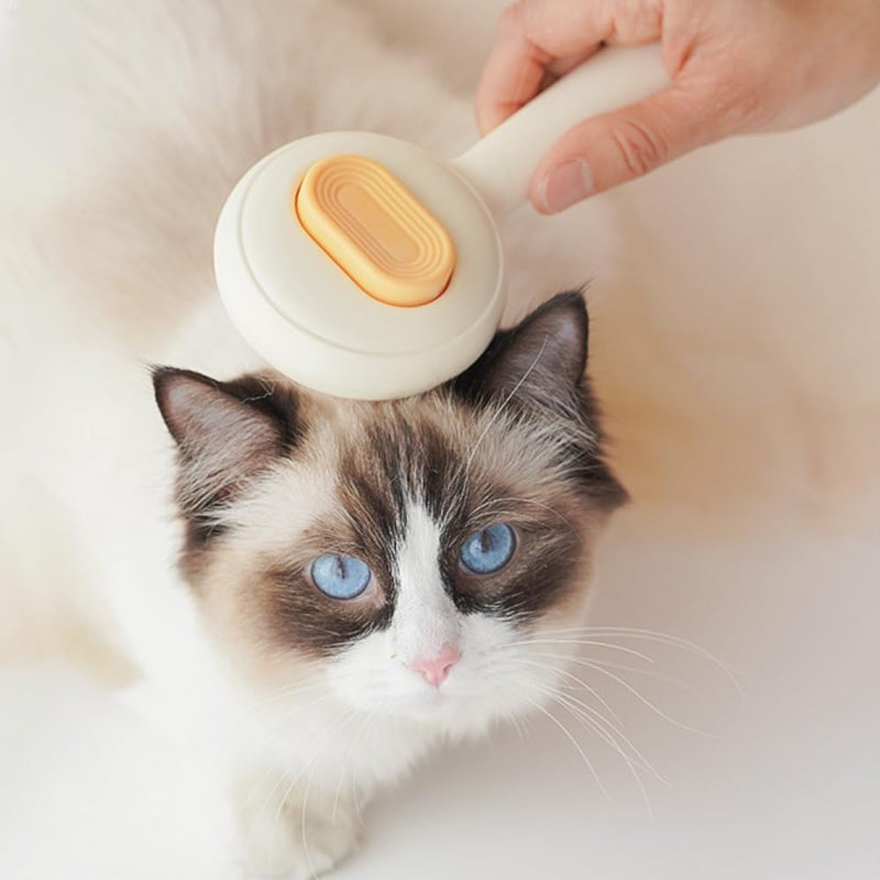 Pet Grooming Brush for Cats & Dogs –Cat Brushes for Indoor Cats,Grooming Brushes With Massage Function for Short & Long Hair, Removes Loose Fur & Undercoat – Self-Cleaning Slicker Brush- Green - PawsPlanet Australia