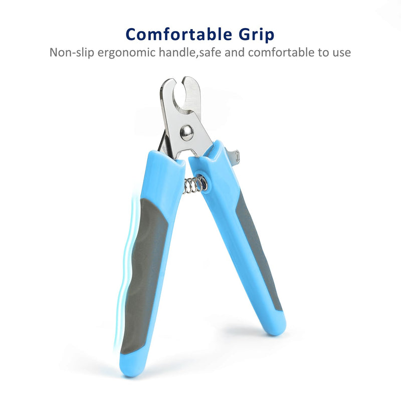 WePet Pet Nail Clippers U07.3, Professional Claw Trimmer, Scissor for Cats, Dogs, Puppies, Kittens, Hamsters, Rabbits and Small Animals, Sharp, Safe, M, Grey/Blue #03 Grey/Blue - PawsPlanet Australia