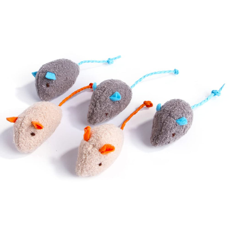 Q.Y.HOME Cat Toy Interactive Toy Plush Mouse Shaped Toy - (3 Pack),Small Breeds - PawsPlanet Australia