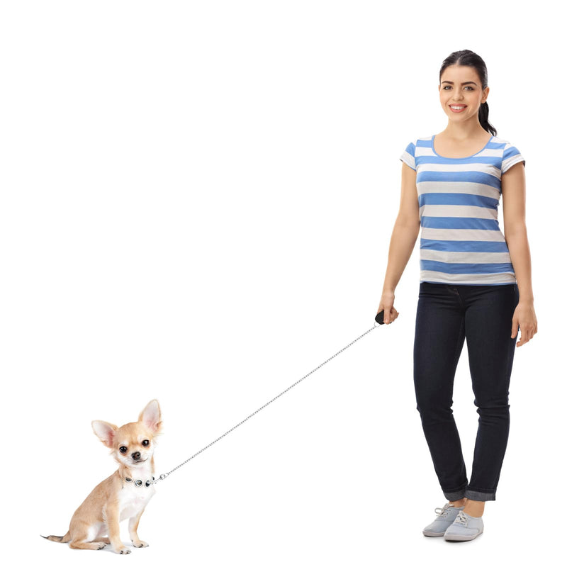 Giantree Metal Dog Leash, Heavy Duty Anti-Bite Dog Leash with Soft Nylon Padded Handle Chew Proof Dog Chain Leash for Small Medium Large Dogs - PawsPlanet Australia