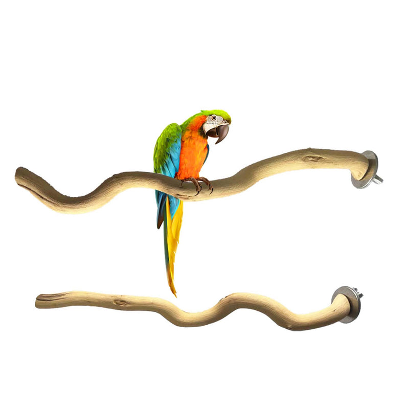 Allazone 5 PCS Natural Parrot Perch Bird Stand Wooden Parrot Perch Stand Parakeet Climbing Standing Branches Toy for Small Lovebirds Budgies Cockatiels