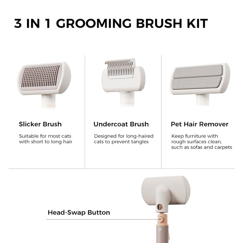 VOOCOO Self Cleaning Slicker Brush, A Complete Grooming Tool, Deshedding Undercoat and Hair Removal for Dogs and Cats, Safe and Gentle on Pets Skin, Easy Pet Hair Removal. - PawsPlanet Australia