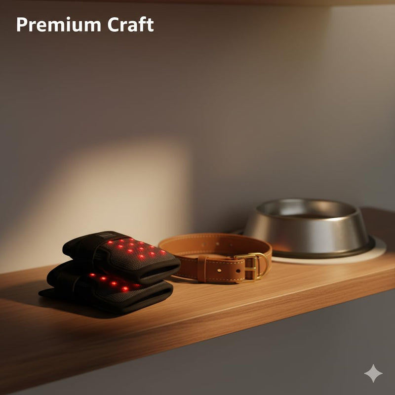 Infrared Red Light Therapy Belt for Pets - Adjustable LED Pad for Dogs & Cats, 660/850nm Red Light Therapy for Pain Relief on Body & Legs, USB Charging, Foldable & Soft