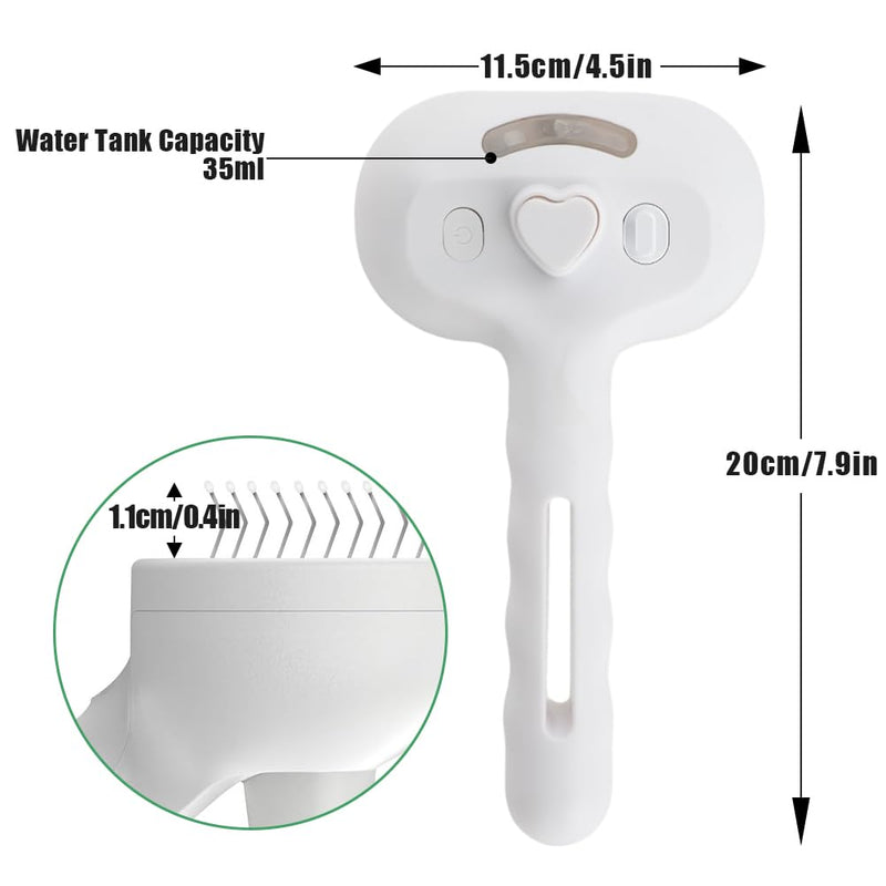 Cat Steam Brush, Cat Brushes for Indoor Cats, Pet Spray Hair Removal Comb Rechargeable Steam Brush with Release Spay Comb for Long Short Haired Massage Shedding Grooming Steaming Dog Kitten