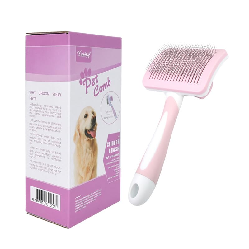A Cute Pet Self Cleaning Slicker Brush for Small Dogs, Cats and Rabbits, Used for Hair Removal, Massage and Grooming, Combining Elegance and Practicality - PawsPlanet Australia