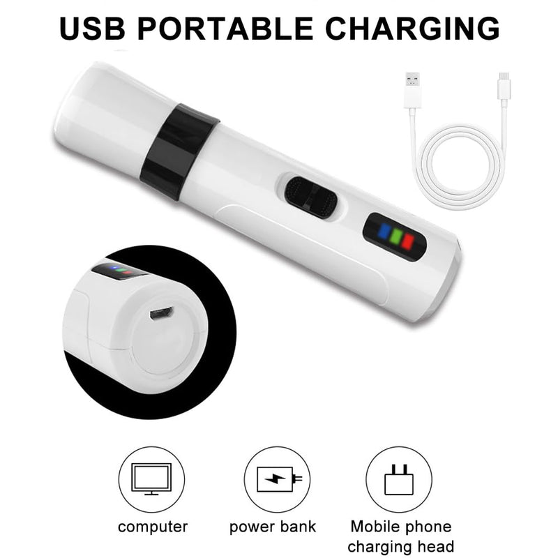 Dog Nail Grinder, Silent Dog Nail Trimmer with Two Adjustable & Under 50dB Low Noise, USB Rechargeable Pet Nail Grinder, Electric Pet Paws Grooming Smoothing Tool for Most Cat Dog Pet (White)